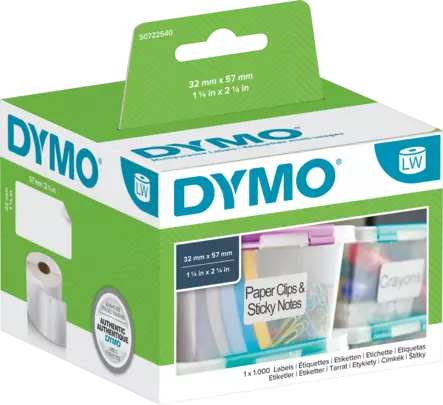 Dymo tarraetiketti 32x57mm - Dymo tarrarullat - S0722540 - 1