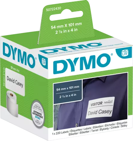 Dymo tarraetiketti 54x101mm - Dymo tarrarullat - S0722430 - 1