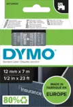 Dymo tarrateippi 12mm, valkoinen/kirkas - Dymo teippitarrat - S0720600 - 1