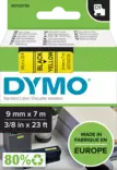 Dymo tarrateippi 9mm, musta/keltainen - Dymo teippitarrat - S0720730 - 1