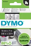 Dymo tarrateippi 9mm, musta/kirkas - Dymo teippitarrat - S0720670 - 1