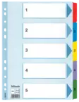 Esselte muovikielihakemisto Mylar 1-5 - Välilehdet, kartonki - 100160 - 1