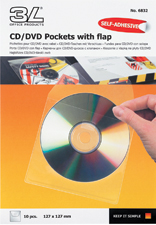 3L Tarratasku CD/DVD-levylle läpällä - Erikoistaskut - 6832-10 - 1