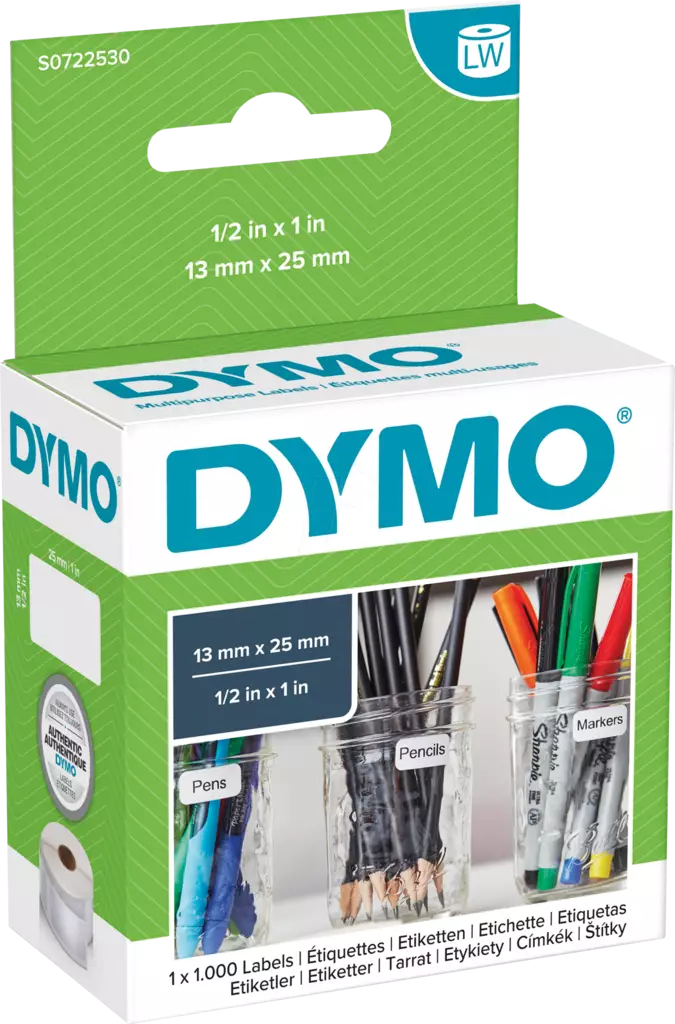 Dymo tarraetiketti 13x24mm - Dymo tarrarullat - S0722530 - 1