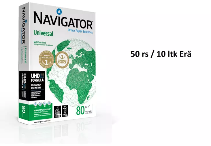 Navigator Universal A4/80g kopiopaperi 10 ltk erä - Kopiopaperit - NAVUNI080A410 - 1