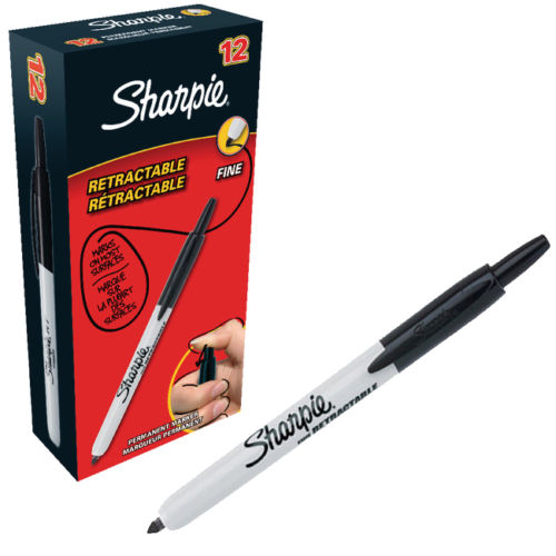 Sharpie retractable F musta - Huopakynät - S0810840 - 1