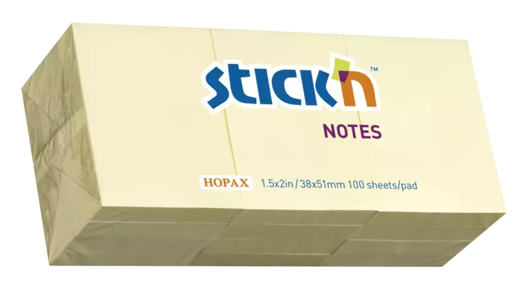 Stick'n Viestilappu 50 x 40 mm keltainen - Viestilaput - 523000 - 1