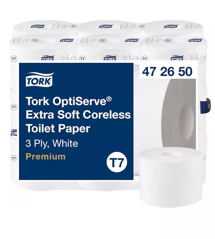 Tork OptiServe® Extra Soft hylsytön wc-paperi T7 - Wc-paperit - 472650 - 1