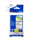 Brother tarranauhakasetti 24mm musta/valkoinen - Brother teippitarrat - TZe251 - 1