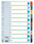 Esselte muovikielihakemisto Mylar 1-10 - Välilehdet, kartonki - 100161 - 1
