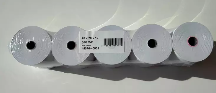 Kassakuittirulla 76x67/70x12mm - Kassakuittirullat - 45764001 - 1