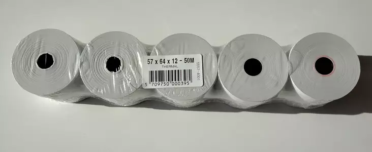 Lämpöpaperirulla 57 x max 64 x 12 mm - Lämpöpaperirullat - 5505740001 - 1
