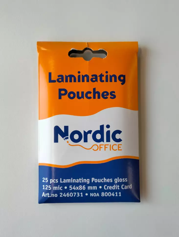 NO Laminating pouches 54x86mm 125mic - Laminointitaskut - 800411 - 1