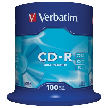 Verbatim CD-R 700MB/80min 52x spindle - CD- ja DVD-levyt - 43411 - 1