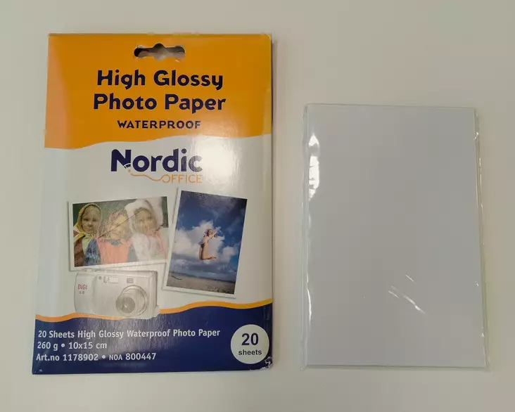NO Glossy Photopaperi, 10x15cm, 60g - Valokuvauspaperit - 1178902 - 1