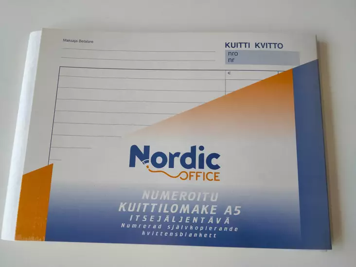 NO kuittilomake A5 numeroitu jäljentävä - Lomakkeet - 111923 - 1