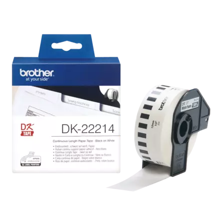 Brother DK-22214 rullatarra 12 mm, musta/valkoinen - Brother tarrarullat - DK22214 - 2