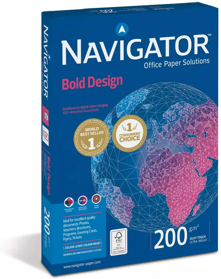 Navigator Bold Design A4/200g värikopiopaperi - Värikopiopaperit - NAVBOL200A4 - 1