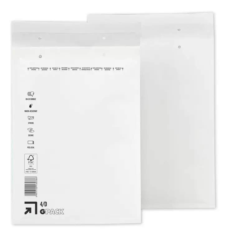 Kuplapussi D/14, 18x26,5cm, valkoinen - Kuplapussit - 11215 - 1