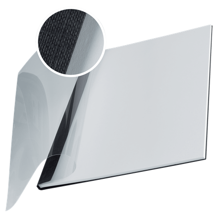 Leitz Kirjansidontakansi pehmeä 3,5mm musta/kirkas - Teräskierteet, kammat ja sidontakannet - 73980095 - 1