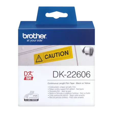 Brother DK-22606 rullatarra 62 mm, musta/keltainen - Brother tarrarullat - DK22606 - 1