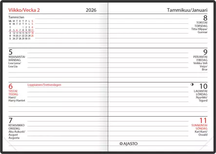 Futura Mini, musta 2026 - Taskukalenterit - 2673106026 - 2