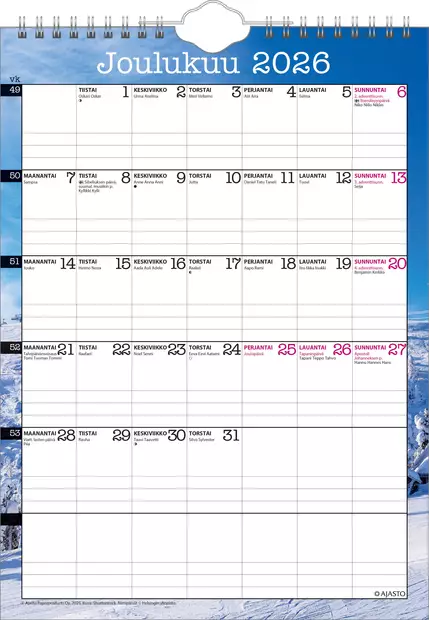 Pieni seinämemo 2026 - Seinäkalenterit - 2671324026 - 2