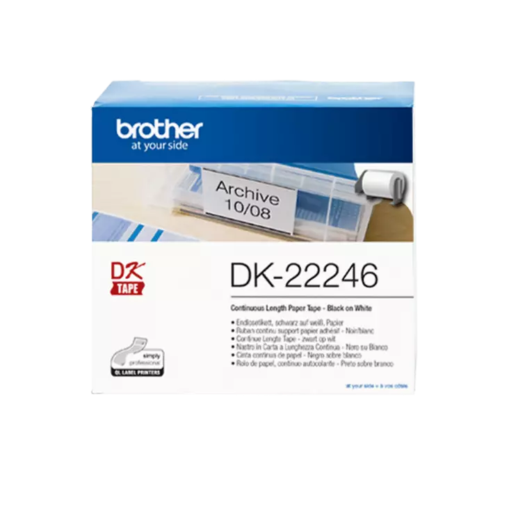 Brother DK-22246 rullatarra 103 mm, musta/valkoinen - Brother tarrarullat - DK22246 - 1