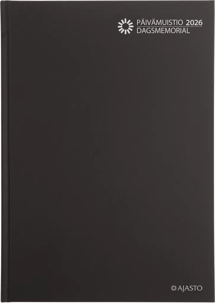 Päivämuistio/Dagsmemorial, sidottu, musta 2026 - Pöytäkalenterit - 2676220026 - 1