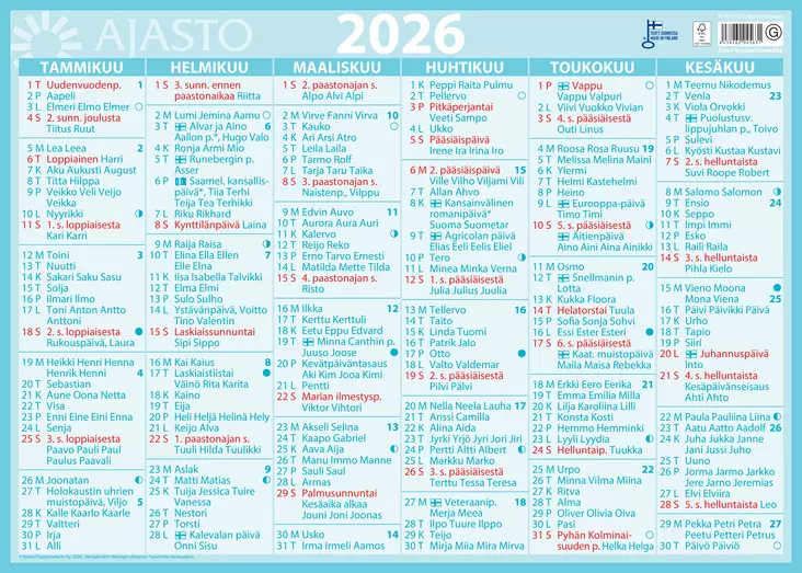 Suuri seinäalmanakka 2026 - Seinäkalenterit - 2671628026 - 1