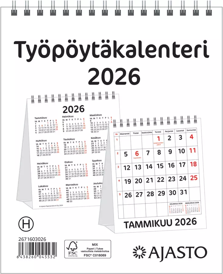 Työpöytäkalenteri 2026 - Pöytäkalenterit - 2671603026 - 1