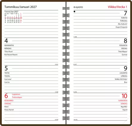 Agenda horizontal, ruskea 2027 - Taskukalenterit - 2673108827 - 2