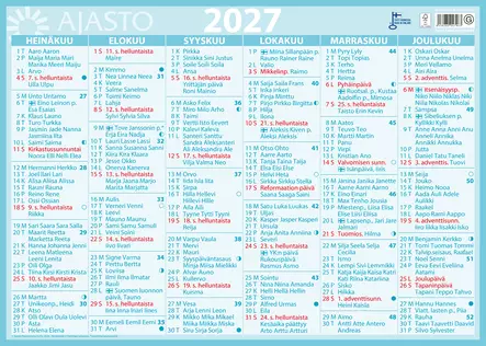 Suuri seinäalmanakka 2027 - Seinäkalenterit - 2671628027 - 2