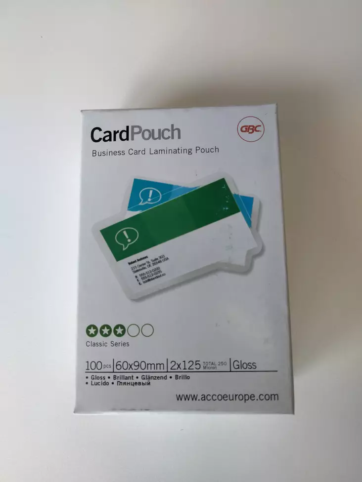 GBC Laminointitasku 60x90mm 2x125mic - Laminointitaskut - 3743157 - 1