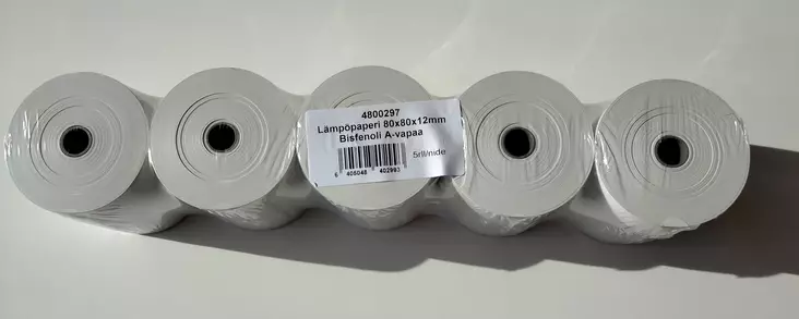 Lämpöpaperirulla 80x80x12mm BPA-vapaa - Lämpöpaperirullat - 4800297 - 1