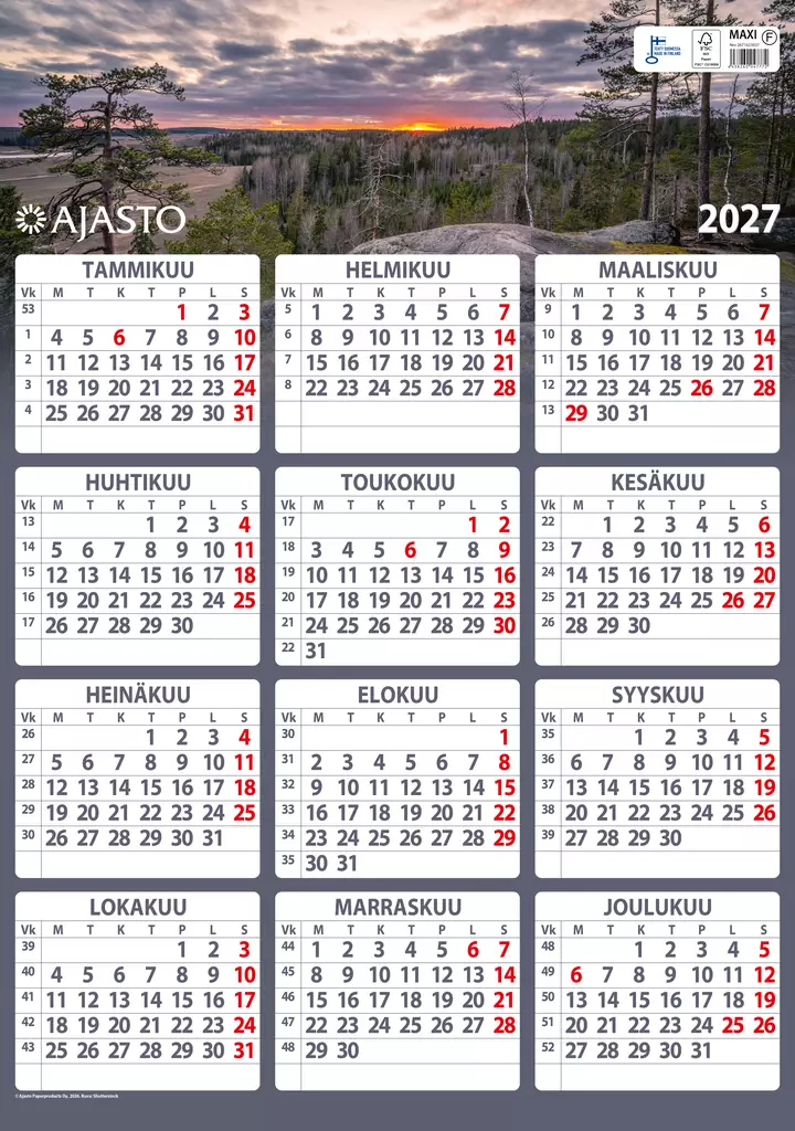 Maxi 2027 - Seinäkalenterit - 2671623027 - 1