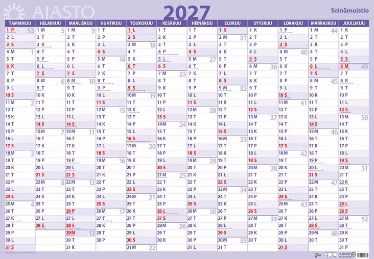 Seinämuistio 2027 - Seinäkalenterit - 2671627027 - 1