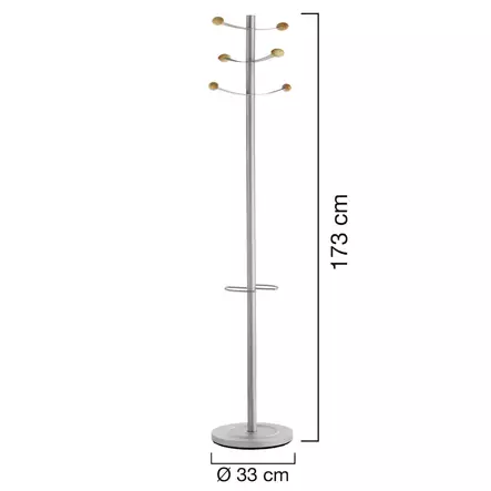 Unilux Coat Stand Bouqet, Grey/Beech - Kaapit - 400069048 - 2