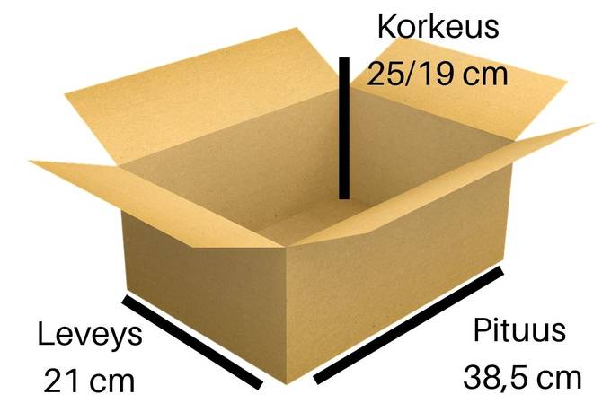 Pahvilaatikko 8, 385 x 210 x 250/190mm - Pahvilaatikot - 1508 - 1