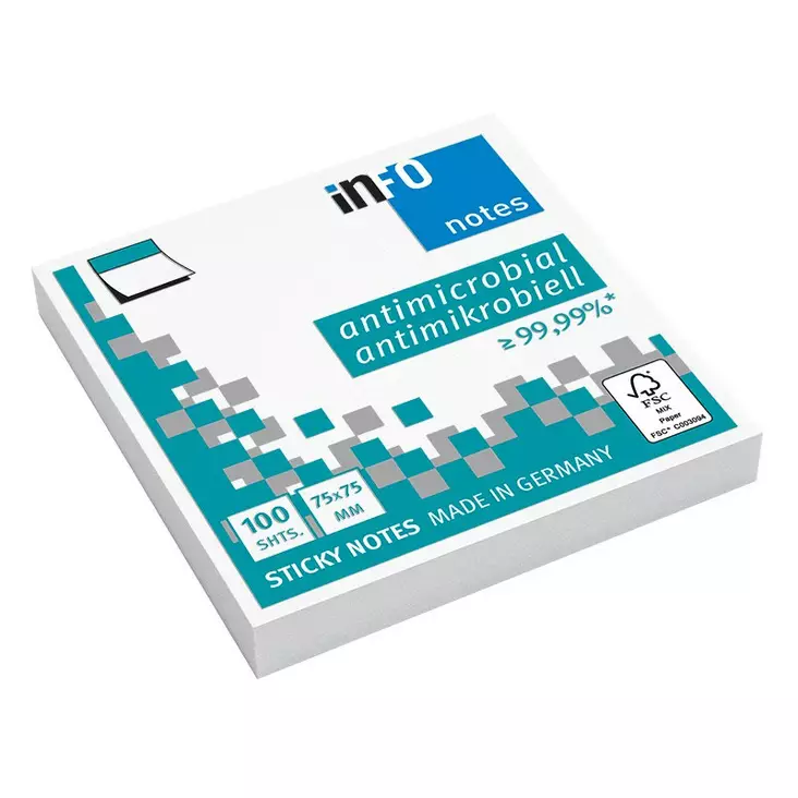 Viestilappu inFO Hygienic 75 x 75 mm valkoinen - Viestilaput - 515408 - 1