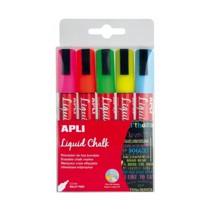 Apli liitutussisarja 5 väriä - Erikoiskynät - 13959 - 1