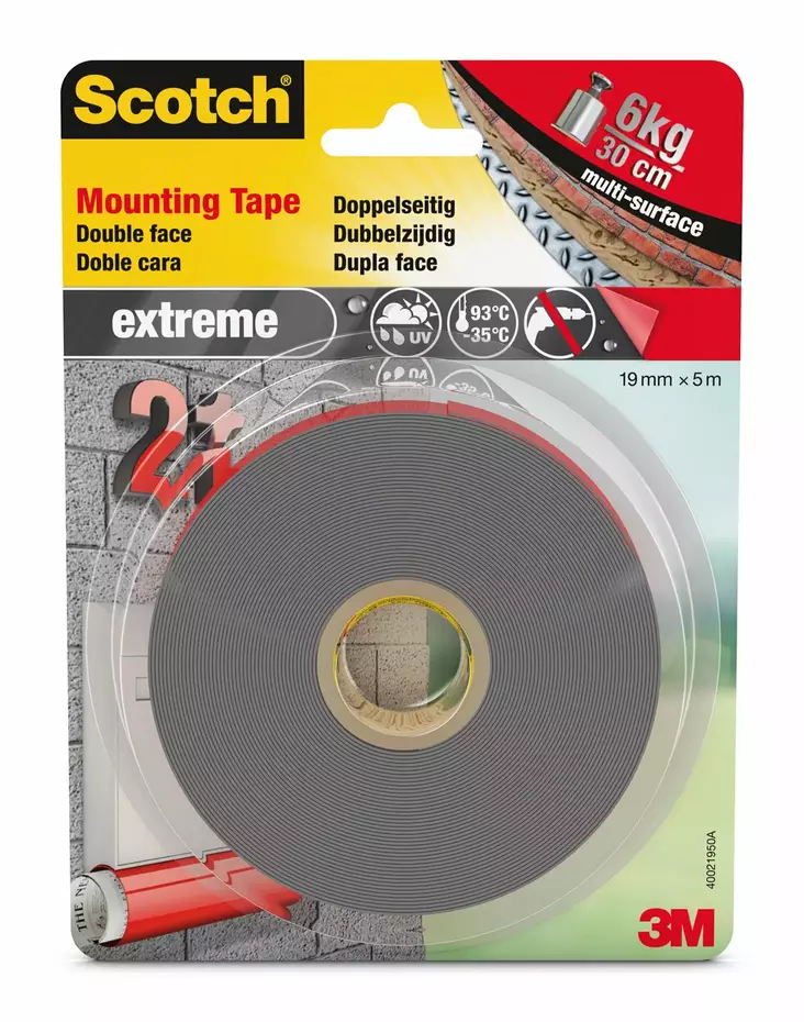 Scotch kaksipuolinen Mounting Tape Extreme 19mmx5m - Erikoisteipit - 40021950B - 1