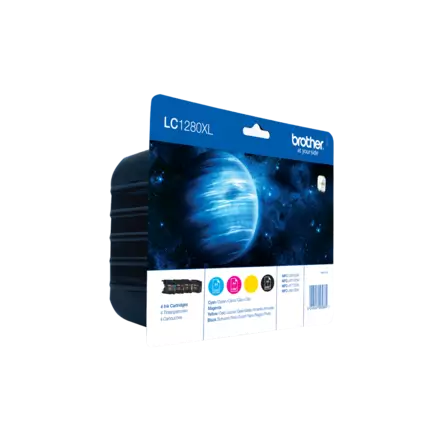 Brother LC1280VAL 4-väripakkaus sisältää mustan, syaanin, magentan ja keltaisen XL värikasetin - Brother - LC1280XLVAL - 1