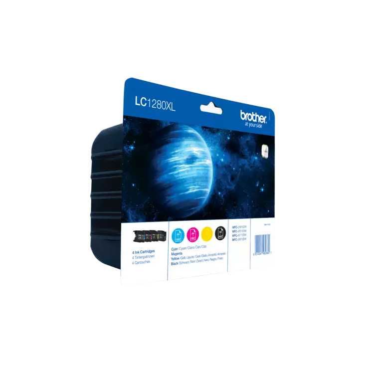 Brother LC1280VAL 4-väripakkaus sisältää mustan, syaanin, magentan ja keltaisen XL värikasetin - Brother - LC1280XLVAL - 1
