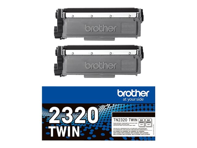 Brother Värikasetti TN2320, Black TWIN-pack - Brother - TN2320TWIN - 1
